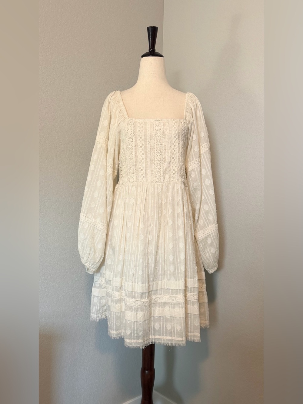Nicole Miller Artelier Cotton Embroidered Boho Mini Dress - Size Medium